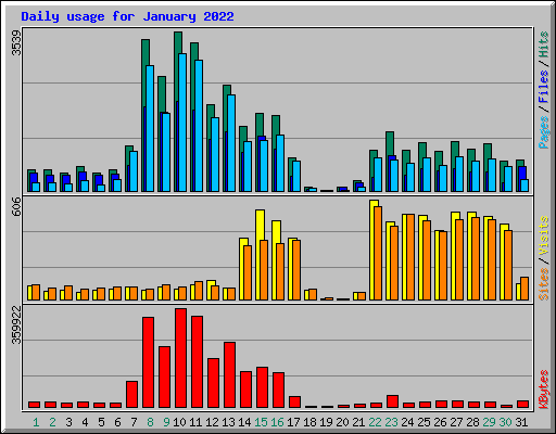 Daily usage for January 2022