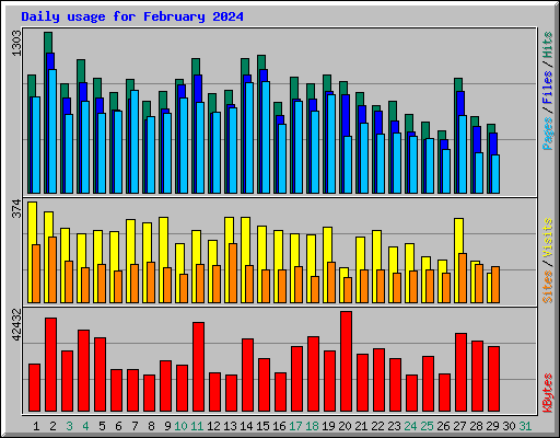 Daily usage for February 2024