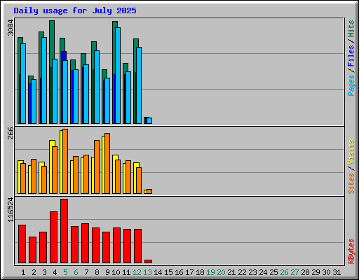 Daily usage for July 2025