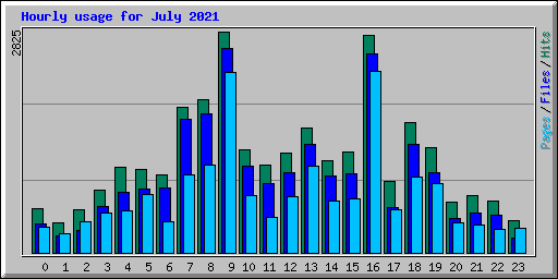 Hourly usage for July 2021