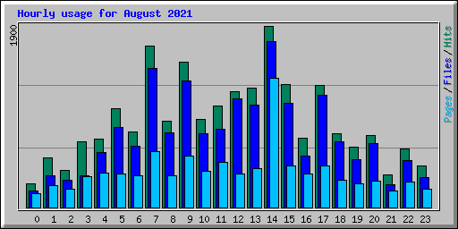 Hourly usage for August 2021