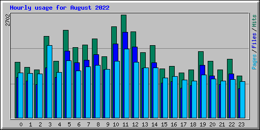 Hourly usage for August 2022