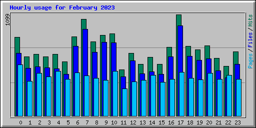 Hourly usage for February 2023