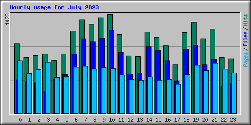 Hourly usage for July 2023