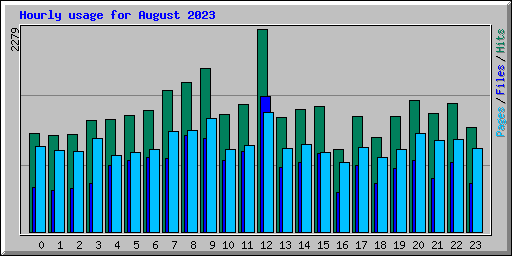 Hourly usage for August 2023