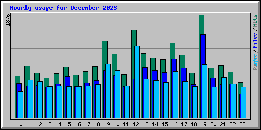 Hourly usage for December 2023